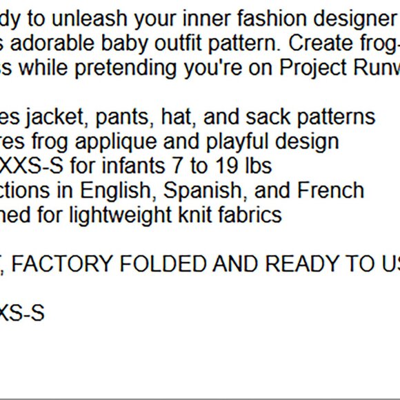 Simplicity 1546 Baby's Knit Outfit Sewing Pattern XXS-S Pants Jacket Hat Sack - Picture 4 of 4